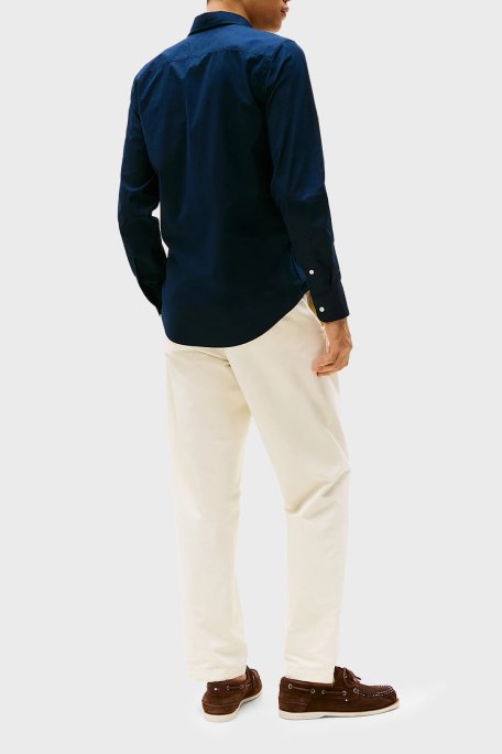 Tommy Hilfiger % 100 Pamuk Slim Fit Uzun Kollu Erkek Gömlek MW0MW38137 DW5 LACİVERT - 8