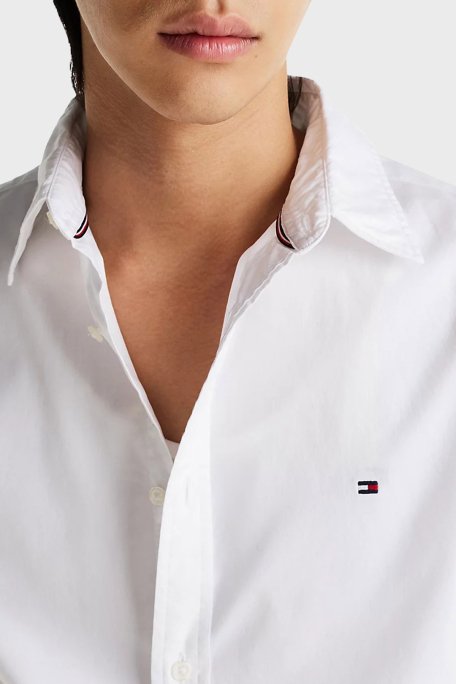 Tommy Hilfiger % 100 Pamuk Slim Fit Uzun Kollu Erkek Gömlek MW0MW38137 YCF BEYAZ - 4