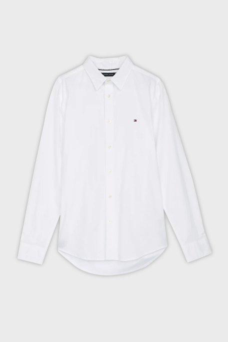 Tommy Hilfiger % 100 Pamuk Slim Fit Uzun Kollu Erkek Gömlek MW0MW38137 YCF BEYAZ - 5