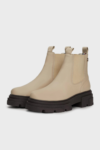 Tommy Hilfiger Deri Chelsea Bayan Bot FW0FW08089 AEG BEJ - 4