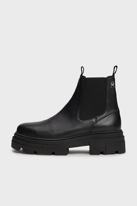Tommy Hilfiger Deri Chelsea Bayan Bot FW0FW08089 BDS SİYAH - 2