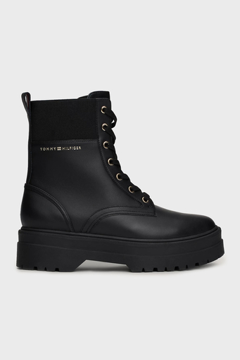 Tommy Hilfiger Deri Kramponlu Bayan Bot FW0FW08440 BDS SİYAH - 1