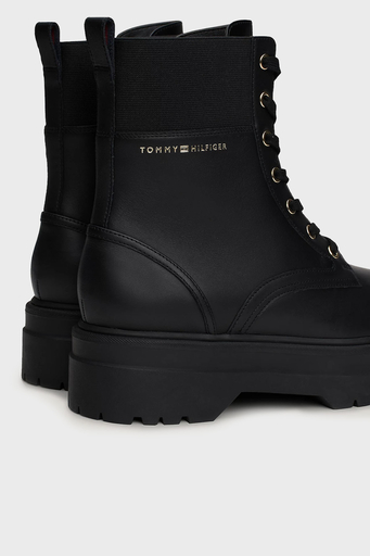 Tommy Hilfiger Deri Kramponlu Bayan Bot FW0FW08440 BDS SİYAH - 8