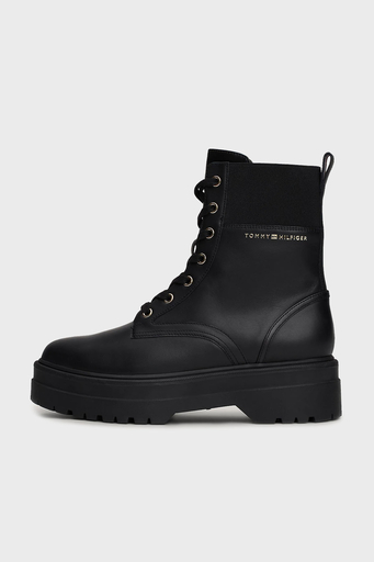 Tommy Hilfiger Deri Kramponlu Bayan Bot FW0FW08440 BDS SİYAH - 11