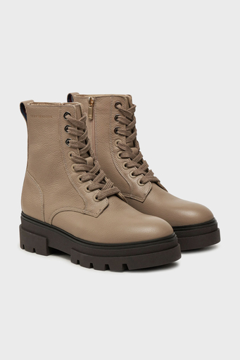 Tommy Hilfiger Deri Logolu Bayan Bot FW0FW08160 AEG BEJ - 8
