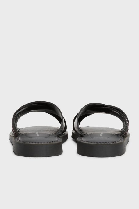 Tommy Hilfiger Deri Logolu Erkek Sandalet FM0FM05415 BDS SİYAH - 6