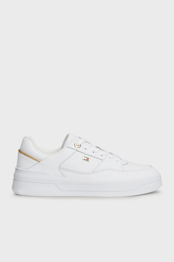Tommy Hilfiger Deri Logolu Sneaker Bayan Ayakkabı FW0FW08261 YBS BEYAZ - 7