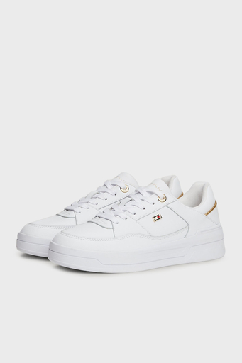 Tommy Hilfiger Deri Logolu Sneaker Bayan Ayakkabı FW0FW08261 YBS BEYAZ - 8