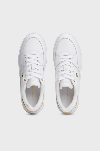 Tommy Hilfiger Deri Logolu Sneaker Bayan Ayakkabı FW0FW08261 YBS BEYAZ - 9