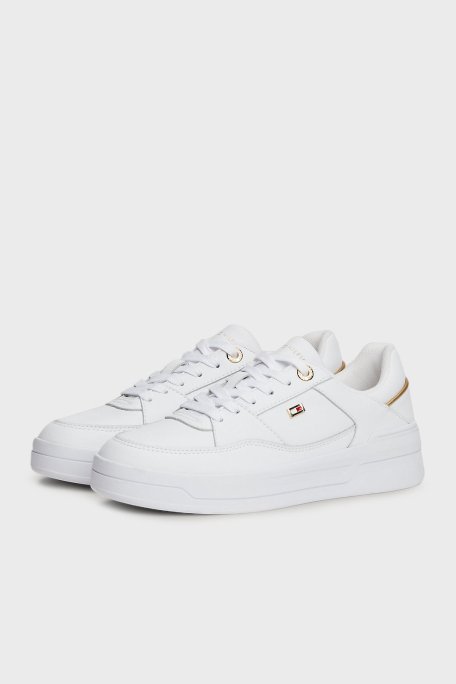 Tommy Hilfiger Deri Logolu Sneaker Bayan Ayakkabı FW0FW08261 YBS BEYAZ - 2