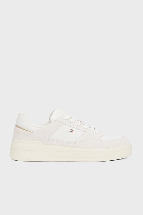 Tommy Hilfiger Deri Logolu Sneaker Bayan Ayakkabı FW0FW08456 YBL BEYAZ - 1