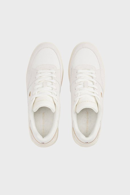 Tommy Hilfiger Deri Logolu Sneaker Bayan Ayakkabı FW0FW08456 YBL BEYAZ - 4