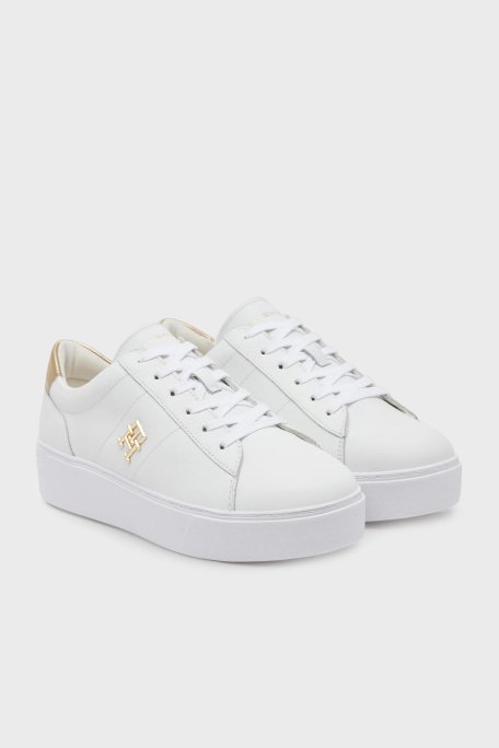 Tommy Hilfiger Deri Logolu Sneaker Bayan Ayakkabı FW0FW08648 YBS BEYAZ - 2
