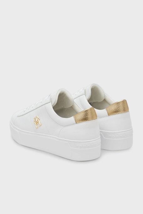 Tommy Hilfiger Deri Logolu Sneaker Bayan Ayakkabı FW0FW08648 YBS BEYAZ - 3