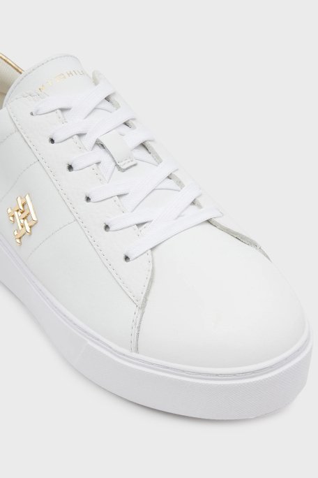 Tommy Hilfiger Deri Logolu Sneaker Bayan Ayakkabı FW0FW08648 YBS BEYAZ - 5