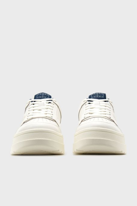 Tommy Hilfiger Deri Platform Sneaker Bayan Ayakkabı EN0EN02592 YBI BEYAZ - 3
