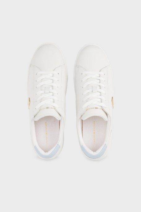 Tommy Hilfiger Deri Platform Sneaker Bayan Ayakkabı FW0FW08464 0LH EKRU-MAVİ - 5