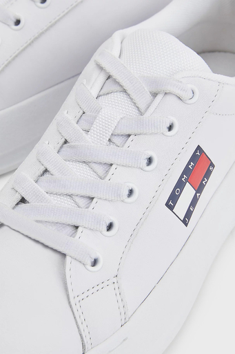 Tommy Hilfiger Deri Sneaker Bayan Ayakkabı EN0EN01786 YBR BEYAZ - 4