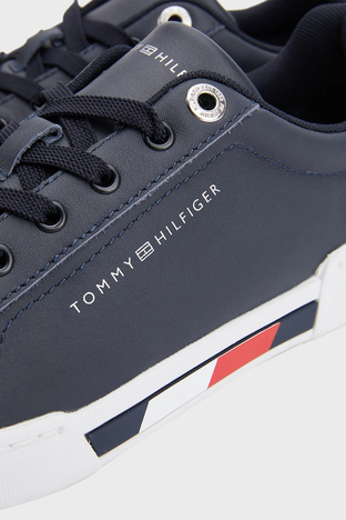 Tommy Hilfiger - Tommy Hilfiger Deri Sneaker Bayan Ayakkabı FW0FW06729 DW5 LACİVERT (1)