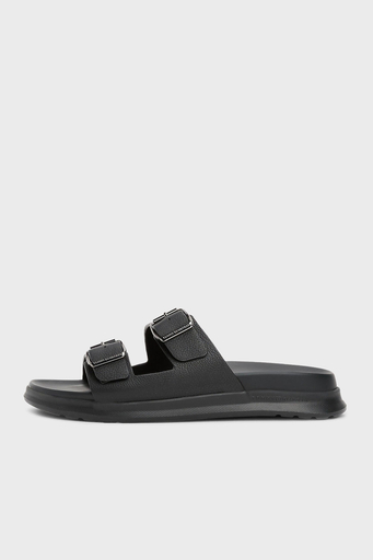 Tommy Hilfiger Deri Tokalı Erkek Sandalet FM0FM05414 BDS SİYAH - 7