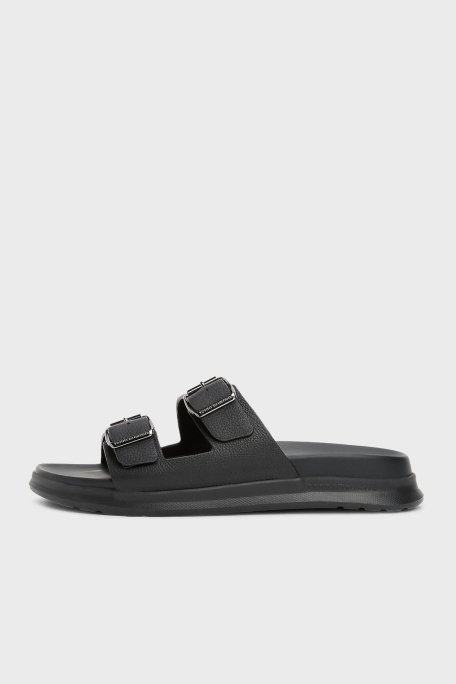 Tommy Hilfiger Deri Tokalı Erkek Sandalet FM0FM05414 BDS SİYAH - 7