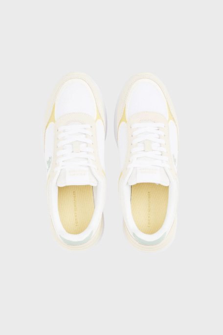 Tommy Hilfiger Dokulu Logolu Sneaker Bayan Ayakkabı FW0FW08324 ACJ BEJ - 5