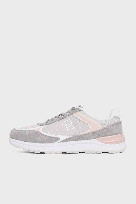Tommy Hilfiger Dokulu Logolu Sneaker Bayan Ayakkabı FW0FW08324 PQU GRİ - 4