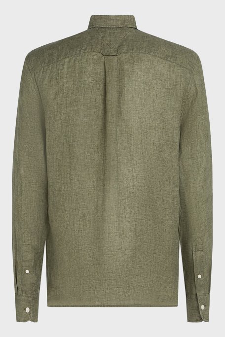 Tommy Hilfiger Düğmeli Yaka % 100 Keten Regular Fit Erkek Gömlek MW0MW34602 PLI YEŞİL - 12