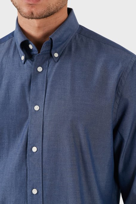 Tommy Hilfiger Düğmeli Yaka % 100 Pamuk Regular Fit Erkek Gömlek MW0MW33326 DXF LACİVERT - 4