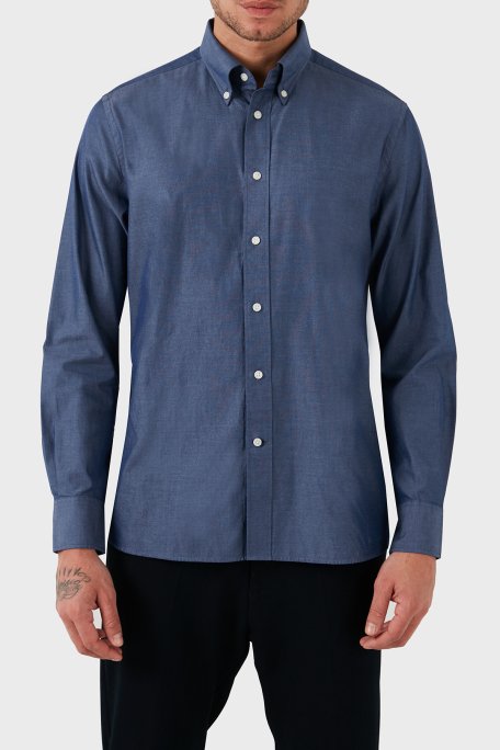 Tommy Hilfiger Düğmeli Yaka % 100 Pamuk Regular Fit Erkek Gömlek MW0MW33326 DXF LACİVERT - 5