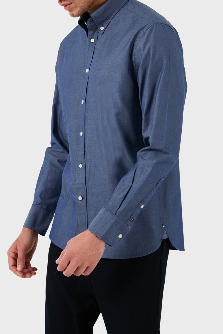 Tommy Hilfiger Düğmeli Yaka % 100 Pamuk Regular Fit Erkek Gömlek MW0MW33326 DXF LACİVERT - 6