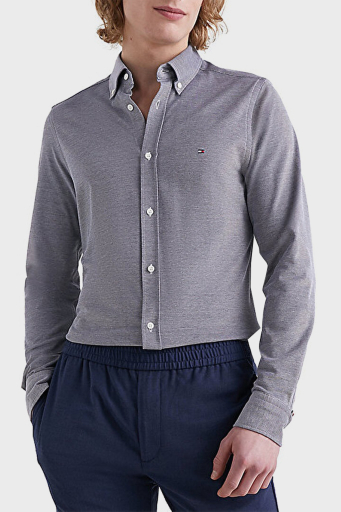 Tommy Hilfiger Düğmeli Yaka Organik Pamuklu Uzun Kollu Slim Fit Erkek Gömlek MW0MW30675 DCC LACİVERT - 9