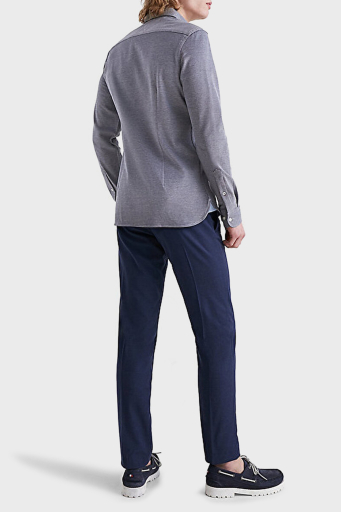 Tommy Hilfiger Düğmeli Yaka Organik Pamuklu Uzun Kollu Slim Fit Erkek Gömlek MW0MW30675 DCC LACİVERT - 11