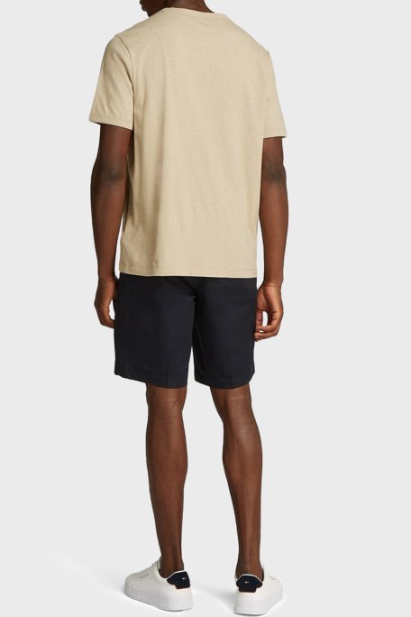 Tommy Hilfiger Keten ve Pamuk Karışımlı Regular Fit Bisiklet Yaka Erkek T Shirt MW0MW38637 RBT KUM - 2
