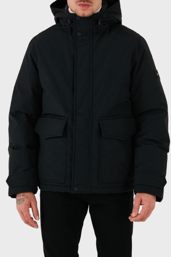Tommy Hilfiger Kuş Tüyü Dolgulu Regular Fit Kapüşonlu Erkek Mont MW0MW3659 BDS SİYAH - 1