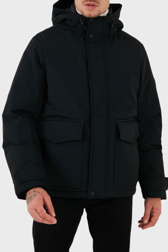 Tommy Hilfiger Kuş Tüyü Dolgulu Regular Fit Kapüşonlu Erkek Mont MW0MW3659 BDS SİYAH - 4