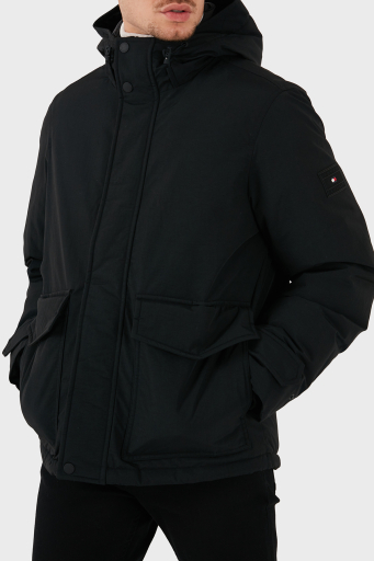 Tommy Hilfiger Kuş Tüyü Dolgulu Regular Fit Kapüşonlu Erkek Mont MW0MW3659 BDS SİYAH - 5