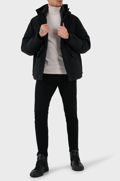 Tommy Hilfiger Kuş Tüyü Dolgulu Regular Fit Kapüşonlu Erkek Mont MW0MW3659 BDS SİYAH - 2