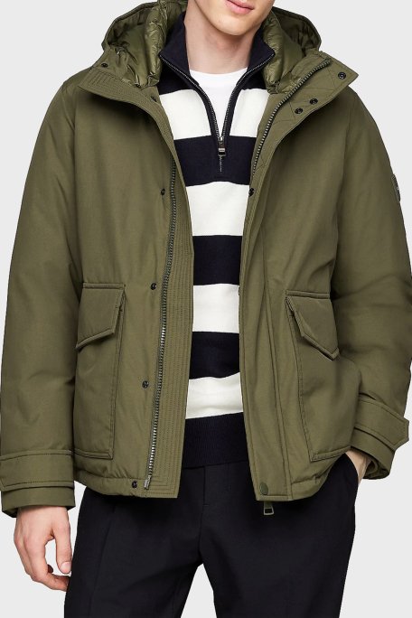 Tommy Hilfiger Kuş Tüyü Dolgulu Regular Fit Kapüşonlu Erkek Mont MW0MW36596 RBN KOYU HAKİ - 1
