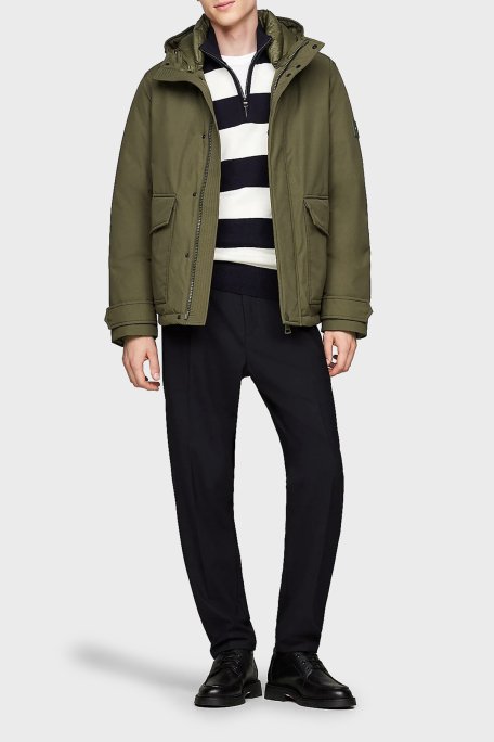 Tommy Hilfiger Kuş Tüyü Dolgulu Regular Fit Kapüşonlu Erkek Mont MW0MW36596 RBN KOYU HAKİ - 2