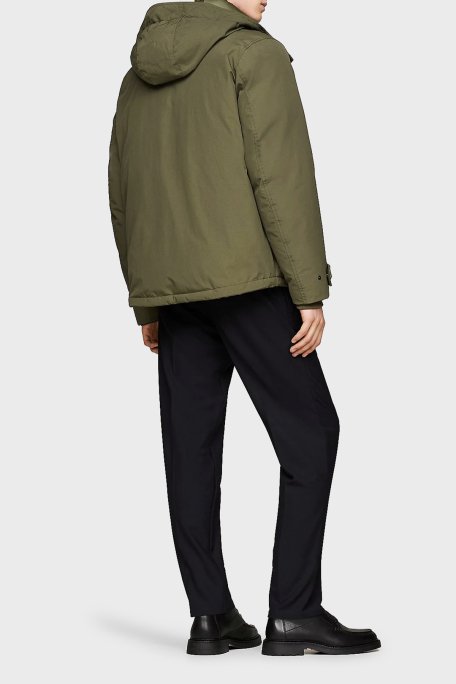 Tommy Hilfiger Kuş Tüyü Dolgulu Regular Fit Kapüşonlu Erkek Mont MW0MW36596 RBN KOYU HAKİ - 3