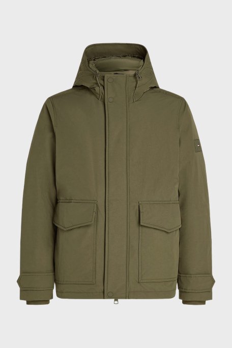 Tommy Hilfiger Kuş Tüyü Dolgulu Regular Fit Kapüşonlu Erkek Mont MW0MW36596 RBN KOYU HAKİ - 5