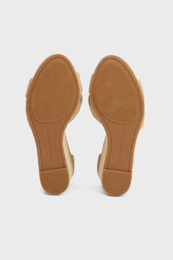 Tommy Hilfiger Logolu % 100 Pamuk Dolgu Topuklu Bayan Sandalet FW0FW08661 ACC BEJ - 7