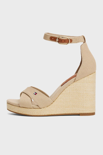 Tommy Hilfiger Logolu % 100 Pamuk Dolgu Topuklu Bayan Sandalet FW0FW08661 ACC BEJ - 9