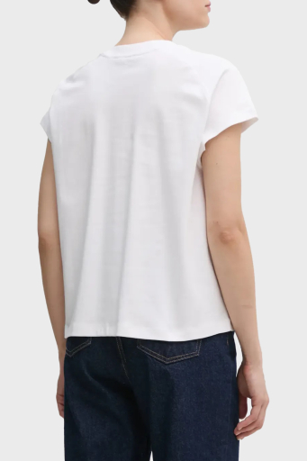 Tommy Hilfiger Logolu % 100 Pamuk Relaxed Fit Yuvarlak Yaka Bayan T Shirt WW0WW46113 YCF BEYAZ - 2