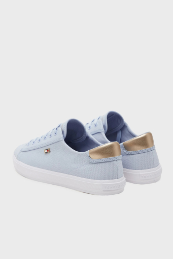 Tommy Hilfiger Logolu % 100 Pamuk Sneaker Bayan Ayakkabı FW0FW08647 C1O AÇIK MAVİ - 3
