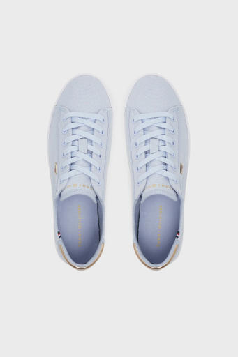 Tommy Hilfiger Logolu % 100 Pamuk Sneaker Bayan Ayakkabı FW0FW08647 C1O AÇIK MAVİ - 4
