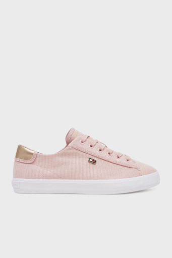 Tommy Hilfiger Logolu % 100 Pamuk Sneaker Bayan Ayakkabı FW0FW08647 TQN AÇIK PEMBE - 1