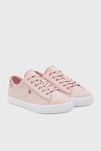 Tommy Hilfiger Logolu % 100 Pamuk Sneaker Bayan Ayakkabı FW0FW08647 TQN AÇIK PEMBE - 2