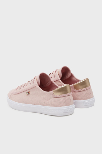 Tommy Hilfiger Logolu % 100 Pamuk Sneaker Bayan Ayakkabı FW0FW08647 TQN AÇIK PEMBE - 3